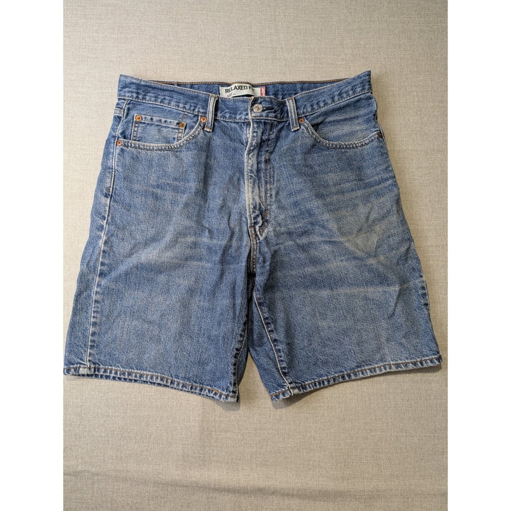 Levis 550 Denim Shorts Mens 36 Blue 100% Cotton Relaxed Fit Jorts
